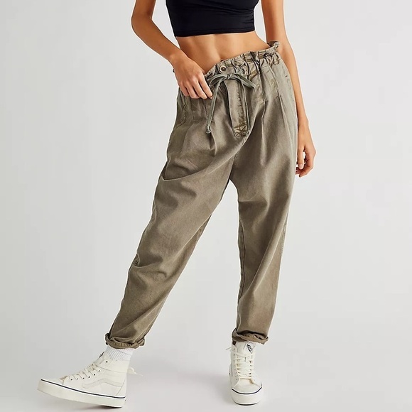 Free People Pants - Free People Margate Pleated Paperbag Trouser